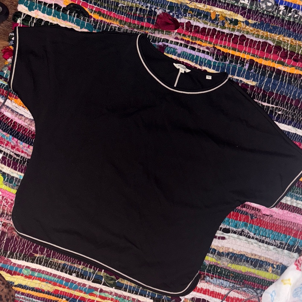 Max Studio Black Top with White Accents